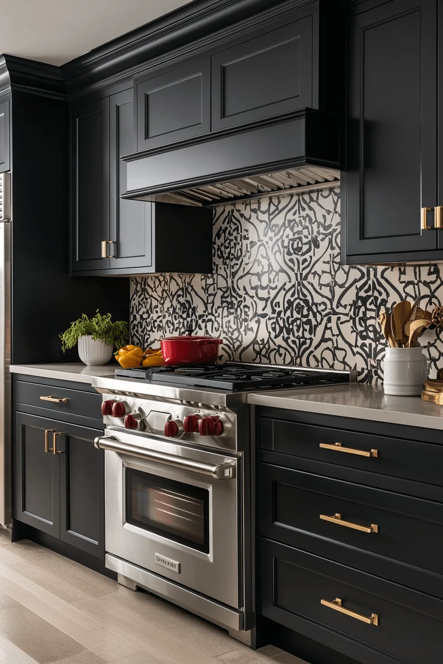 dark grey kitchen cabinets