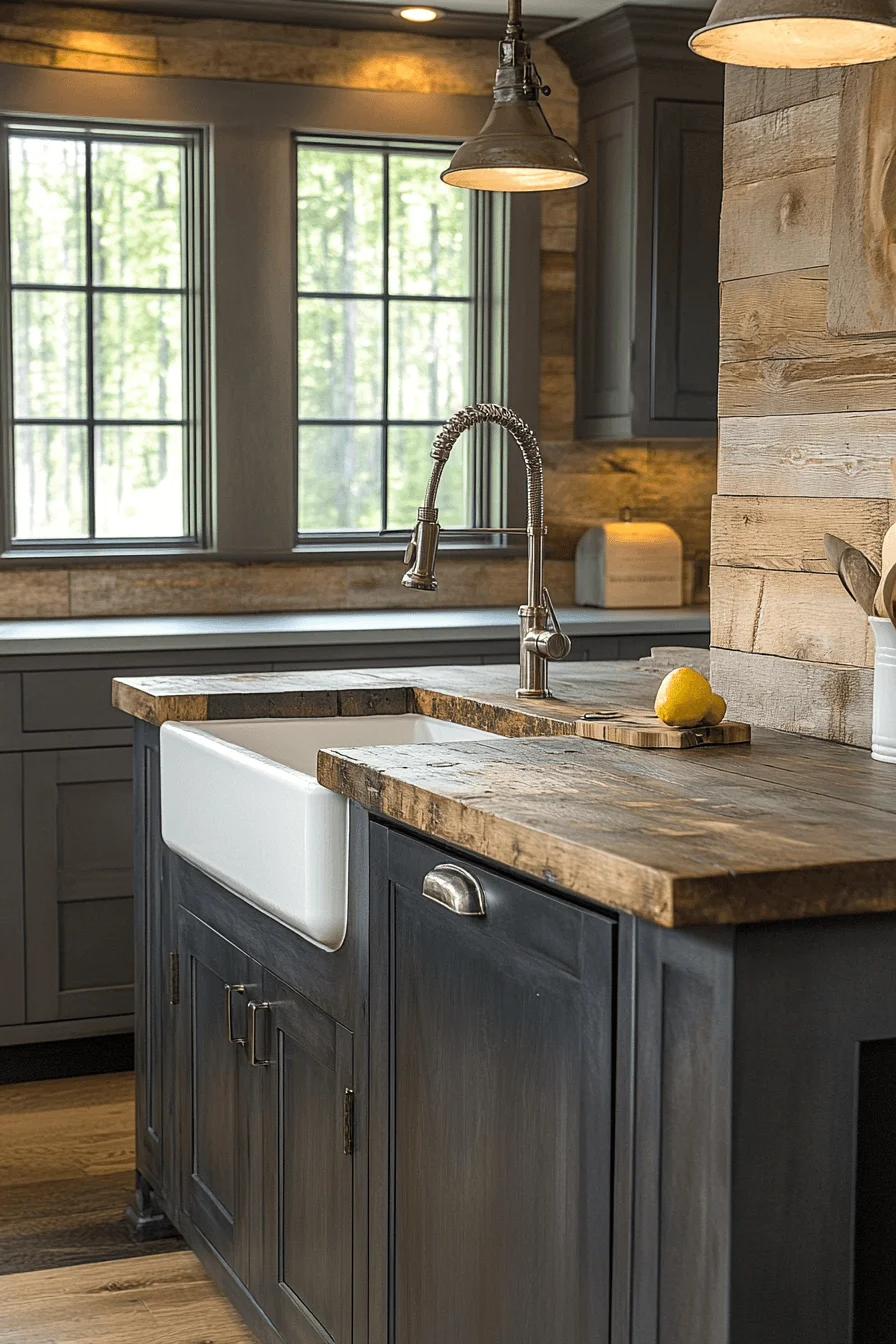 dark grey kitchen cabinets