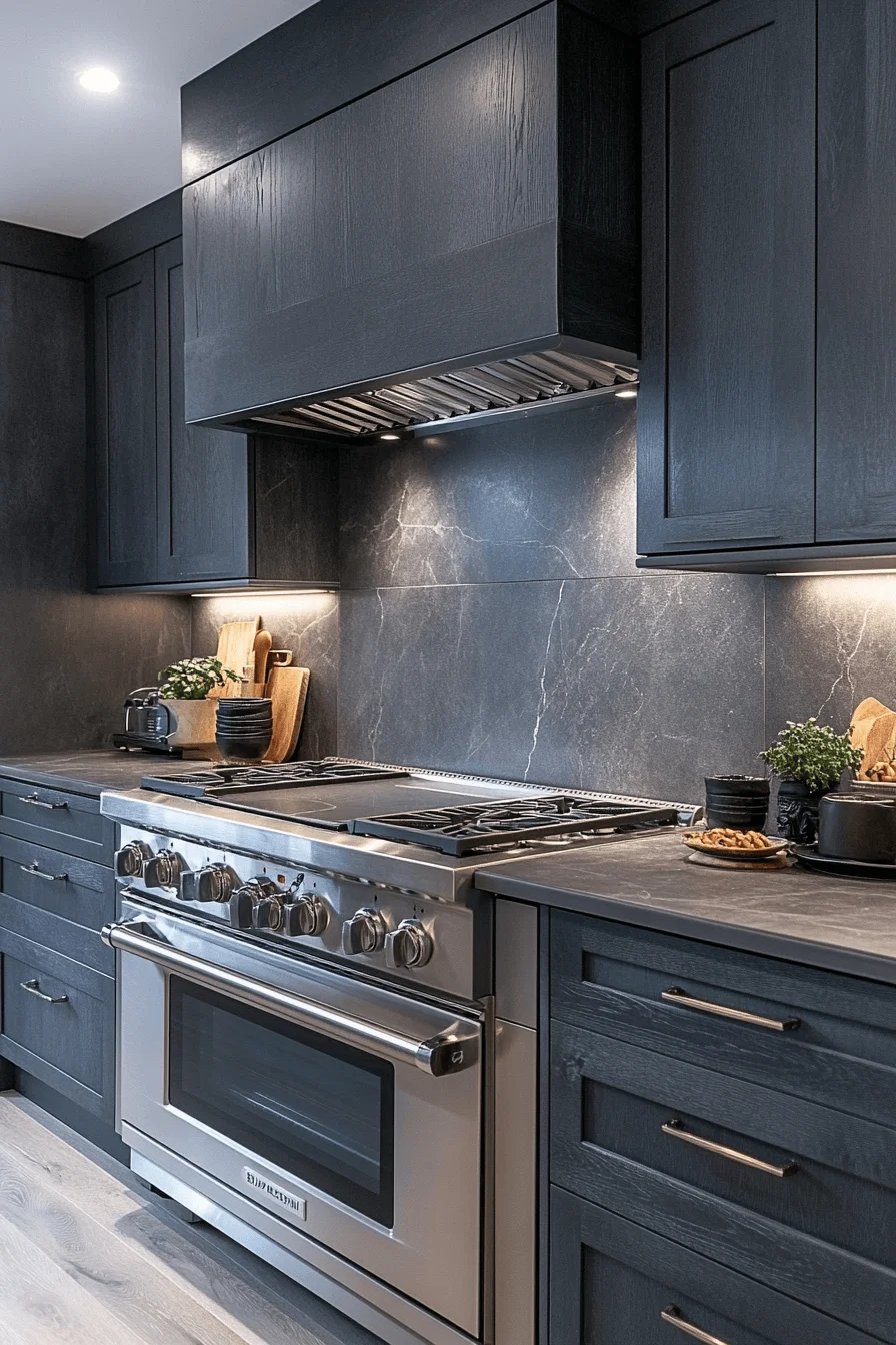 dark grey kitchen cabinets