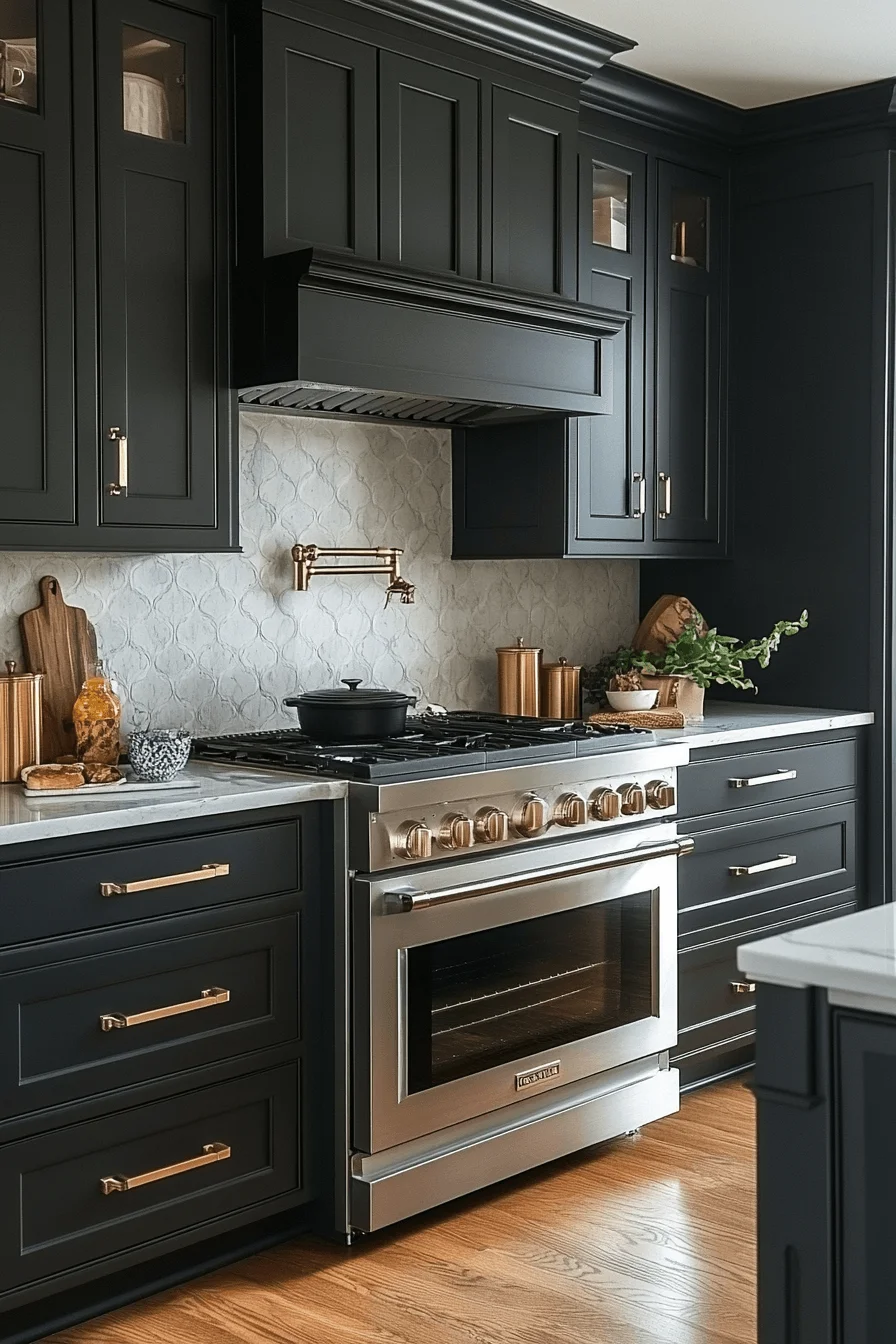 dark grey kitchen cabinets