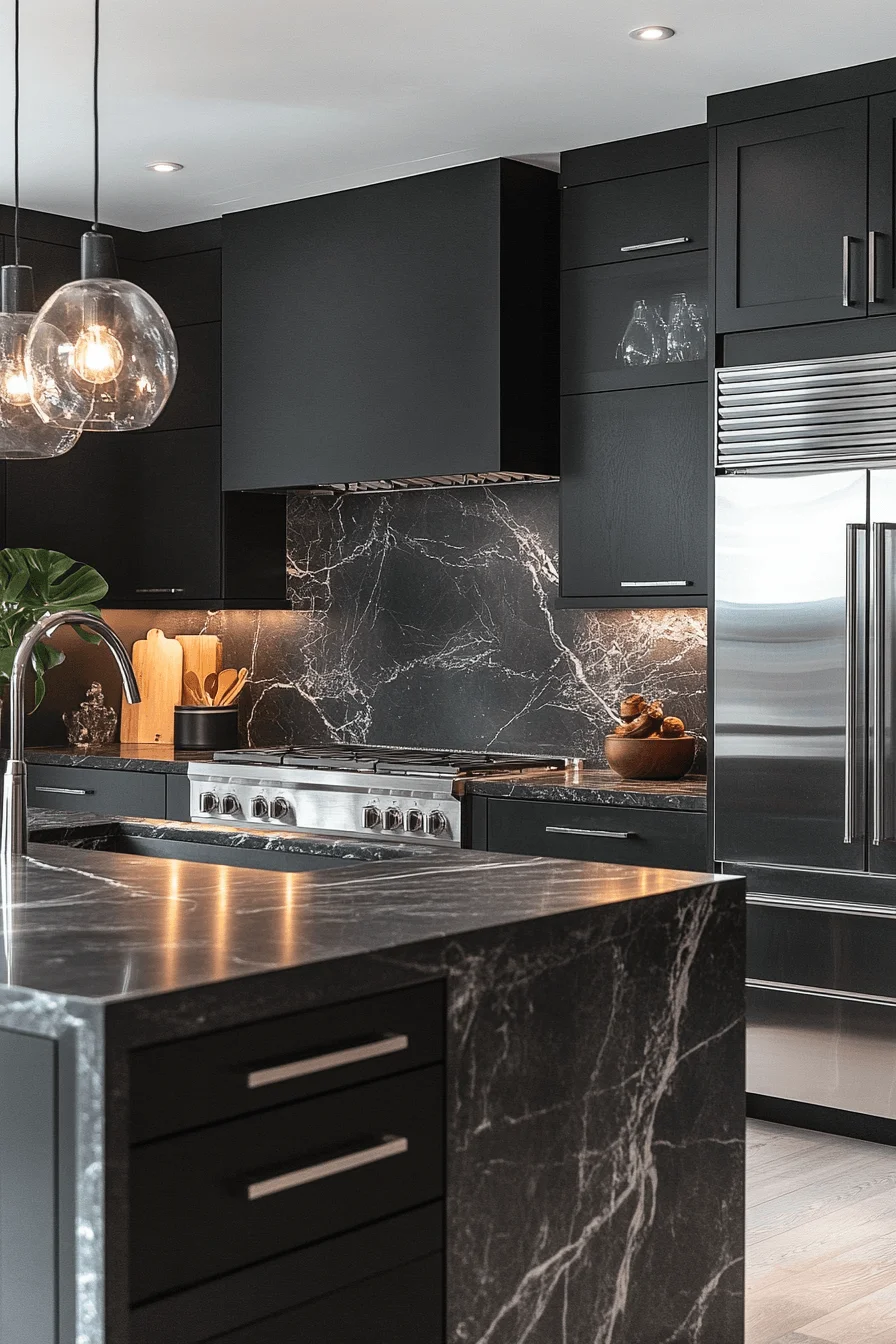 dark grey kitchen cabinets