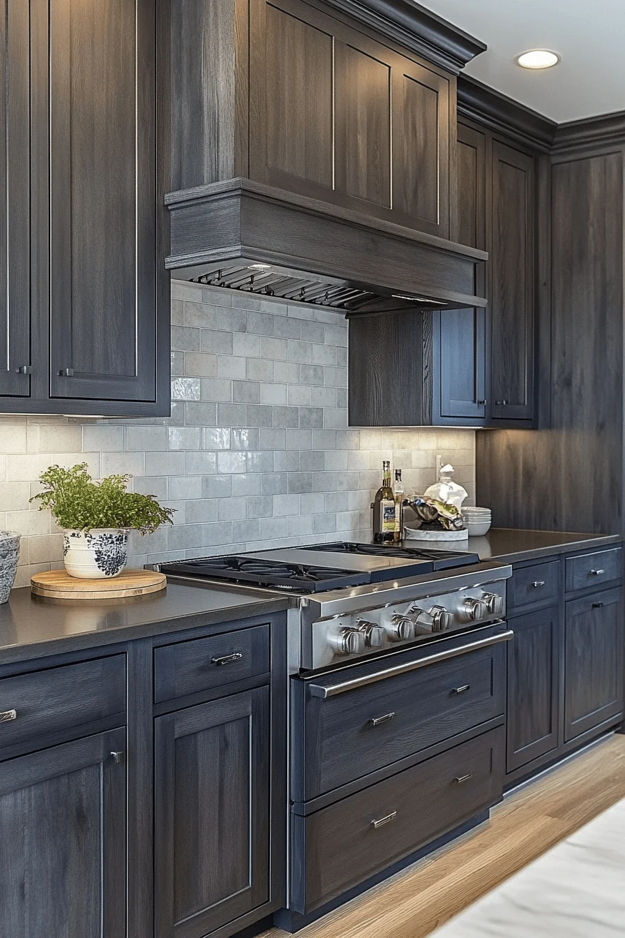 dark grey kitchen cabinets