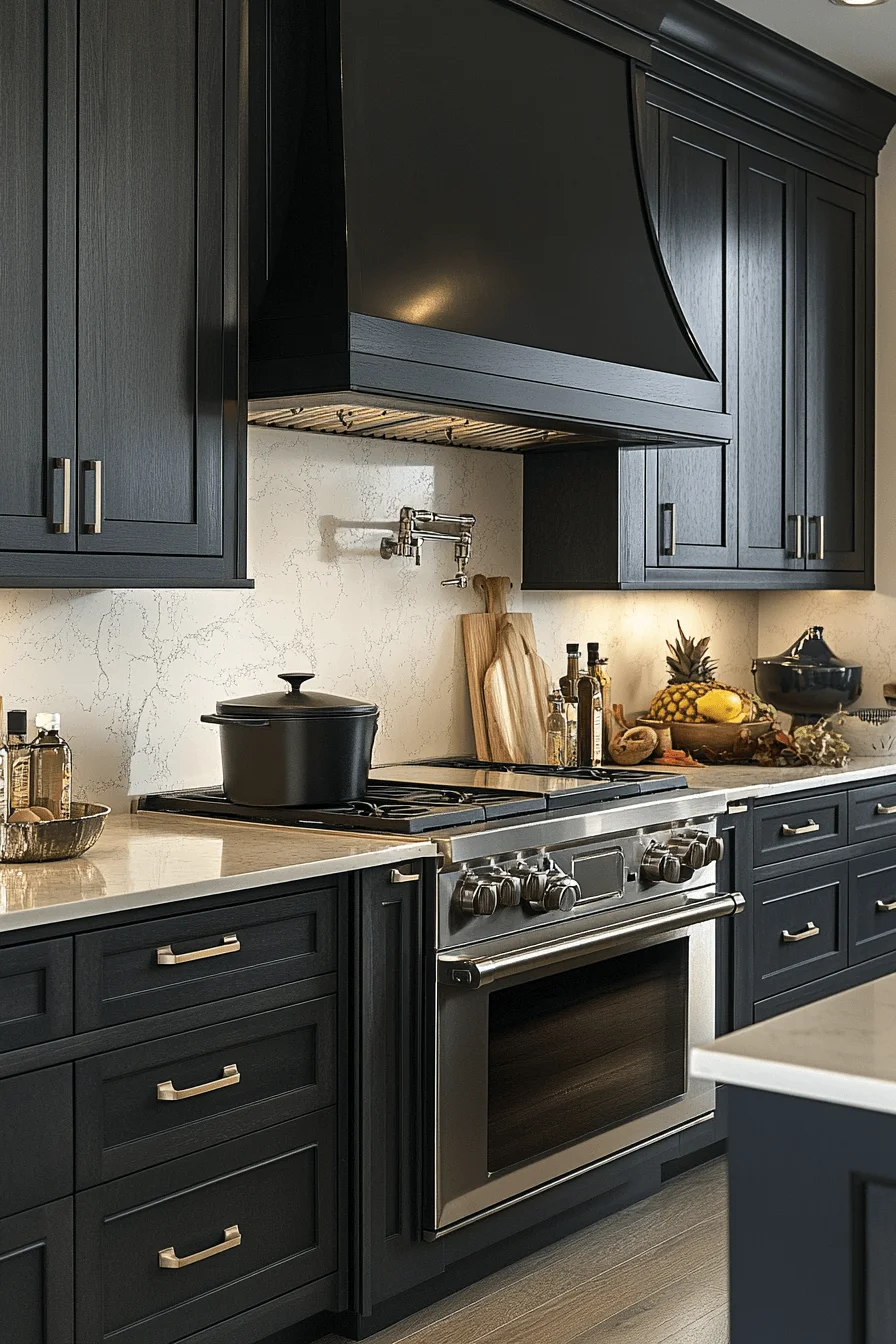 dark grey kitchen cabinets
