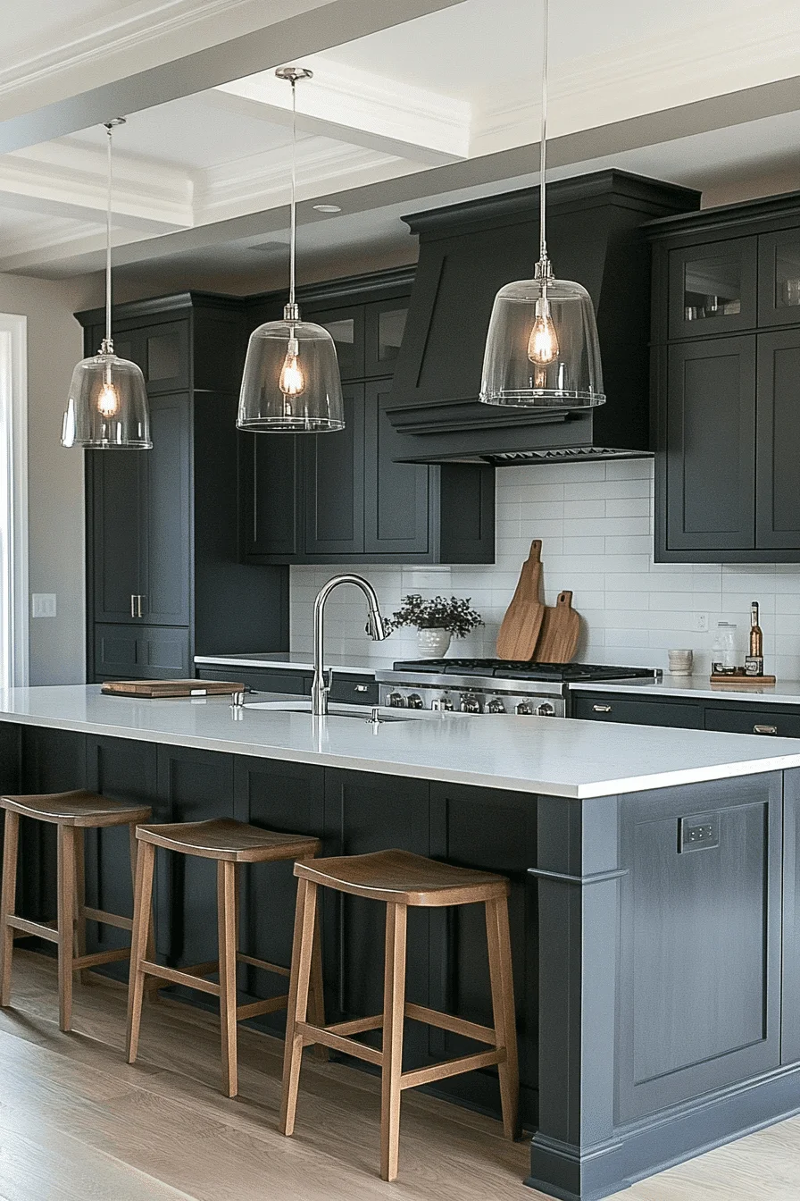 dark grey kitchen cabinets