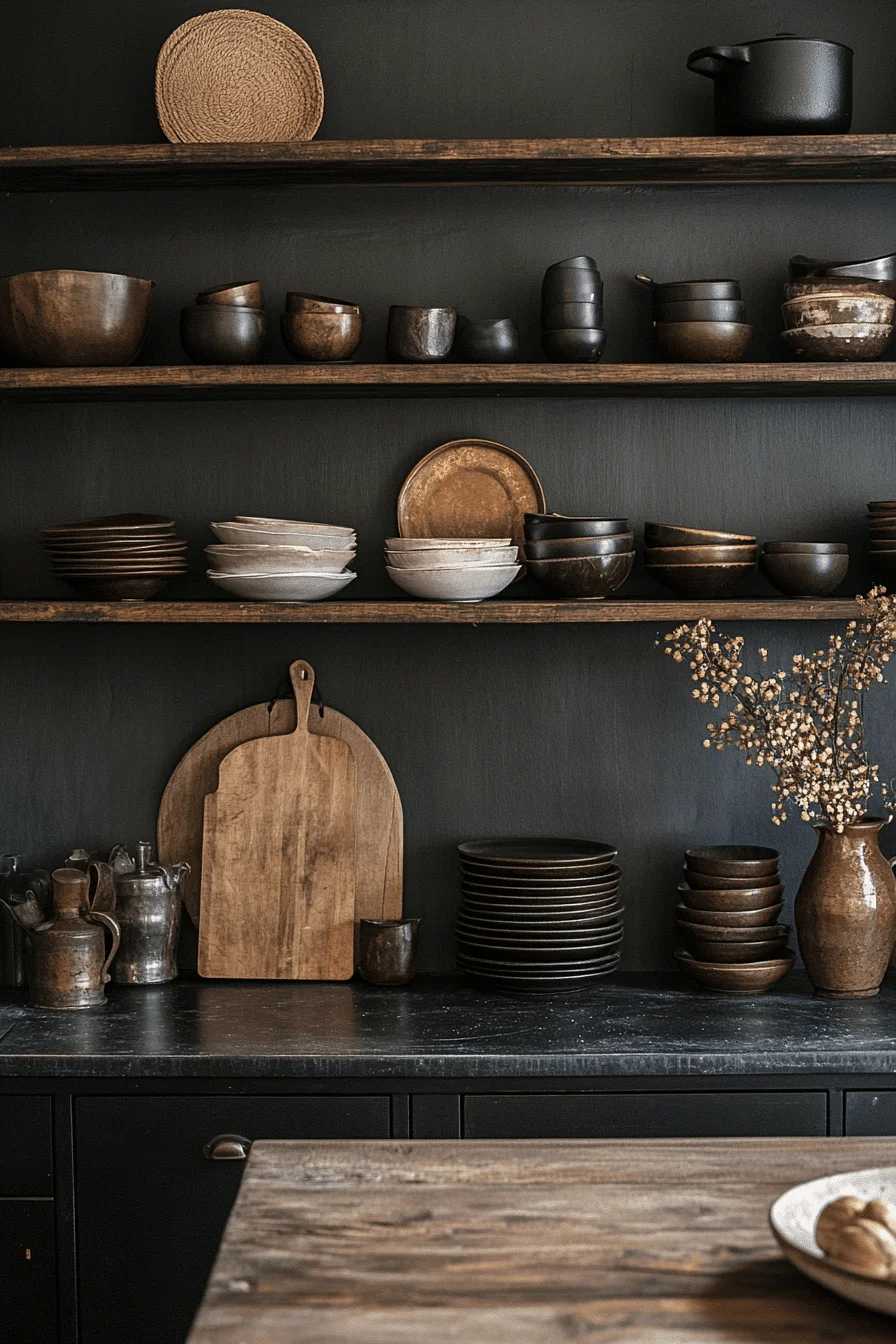 dark academia kitchen