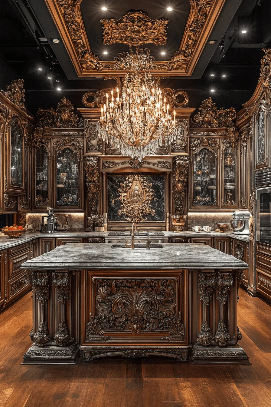 dark academia kitchen