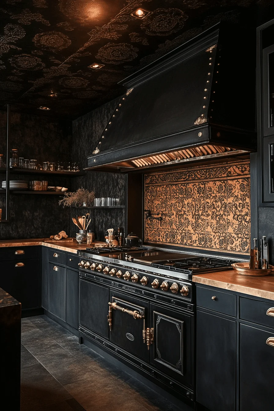 dark academia kitchen