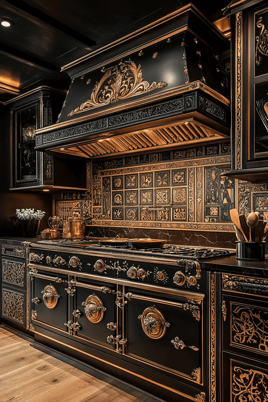 dark academia kitchen