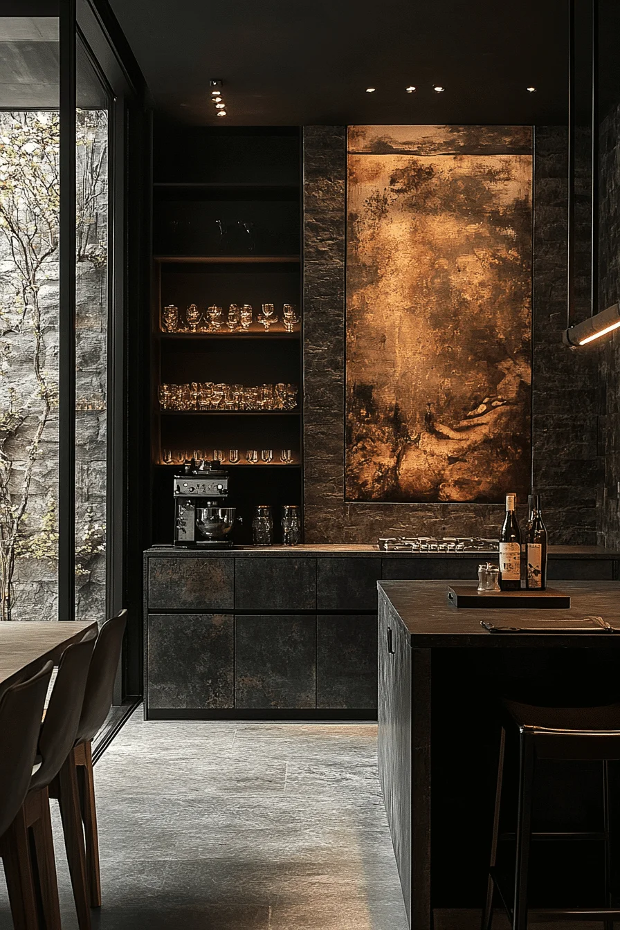 dark academia kitchen