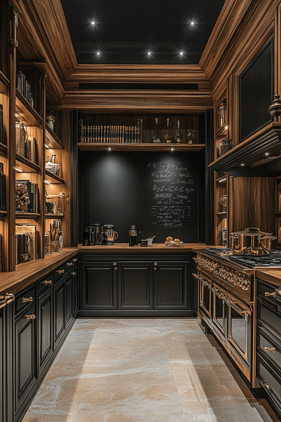 dark academia kitchen