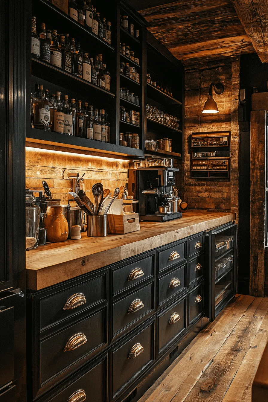 dark academia kitchen