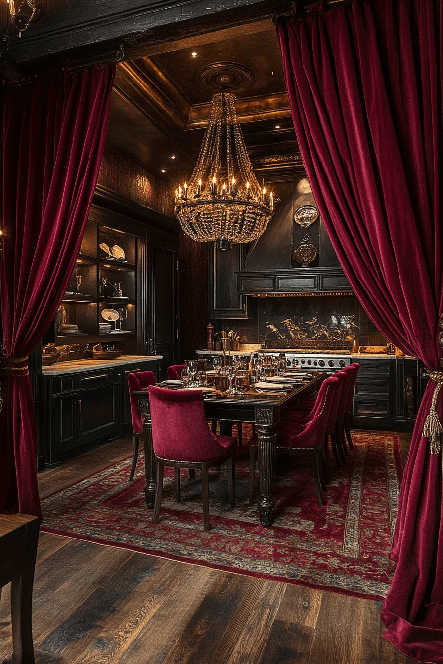 dark academia kitchen