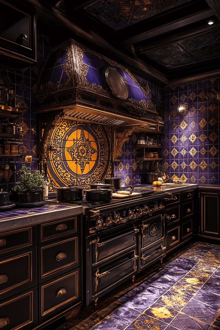 dark academia kitchen