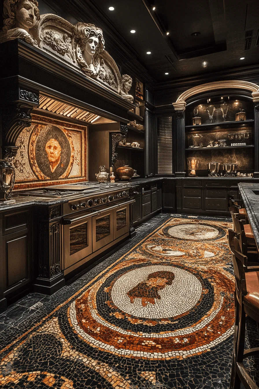 dark academia kitchen