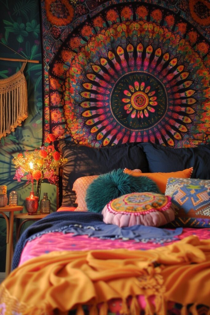 Colorful Mandala Tapestry