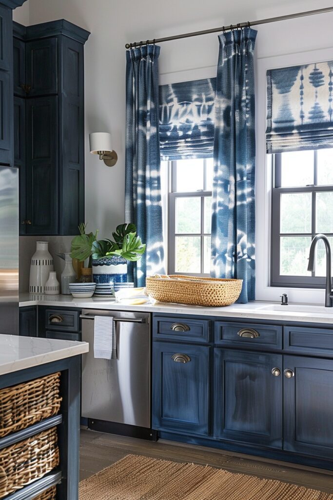 Indigo Shibori Curtains