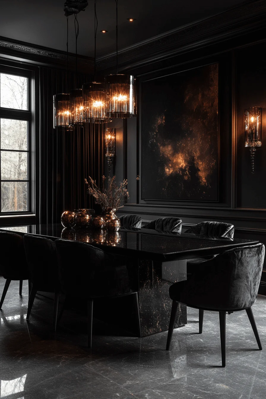 moody dining room