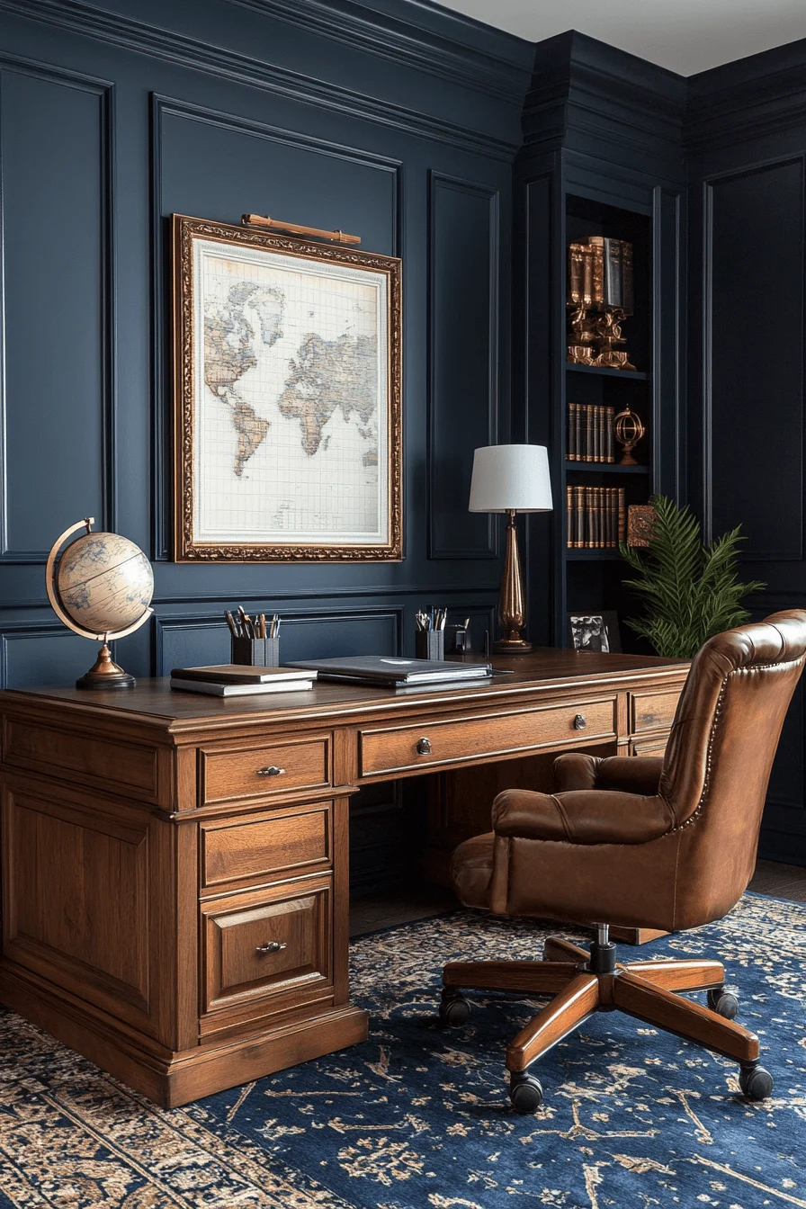 moody office navy blue