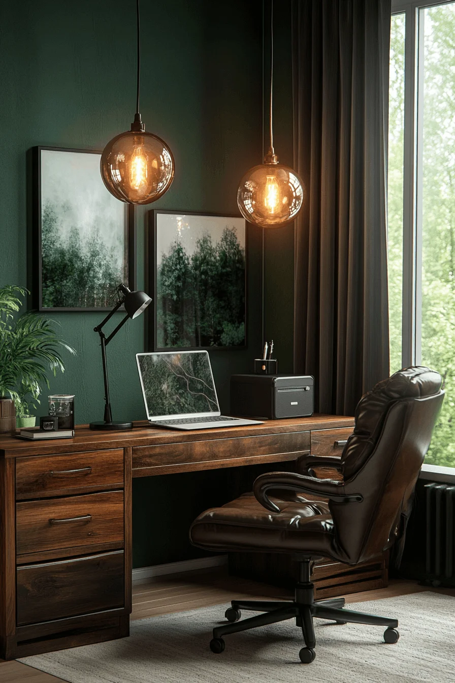 moody office forest green