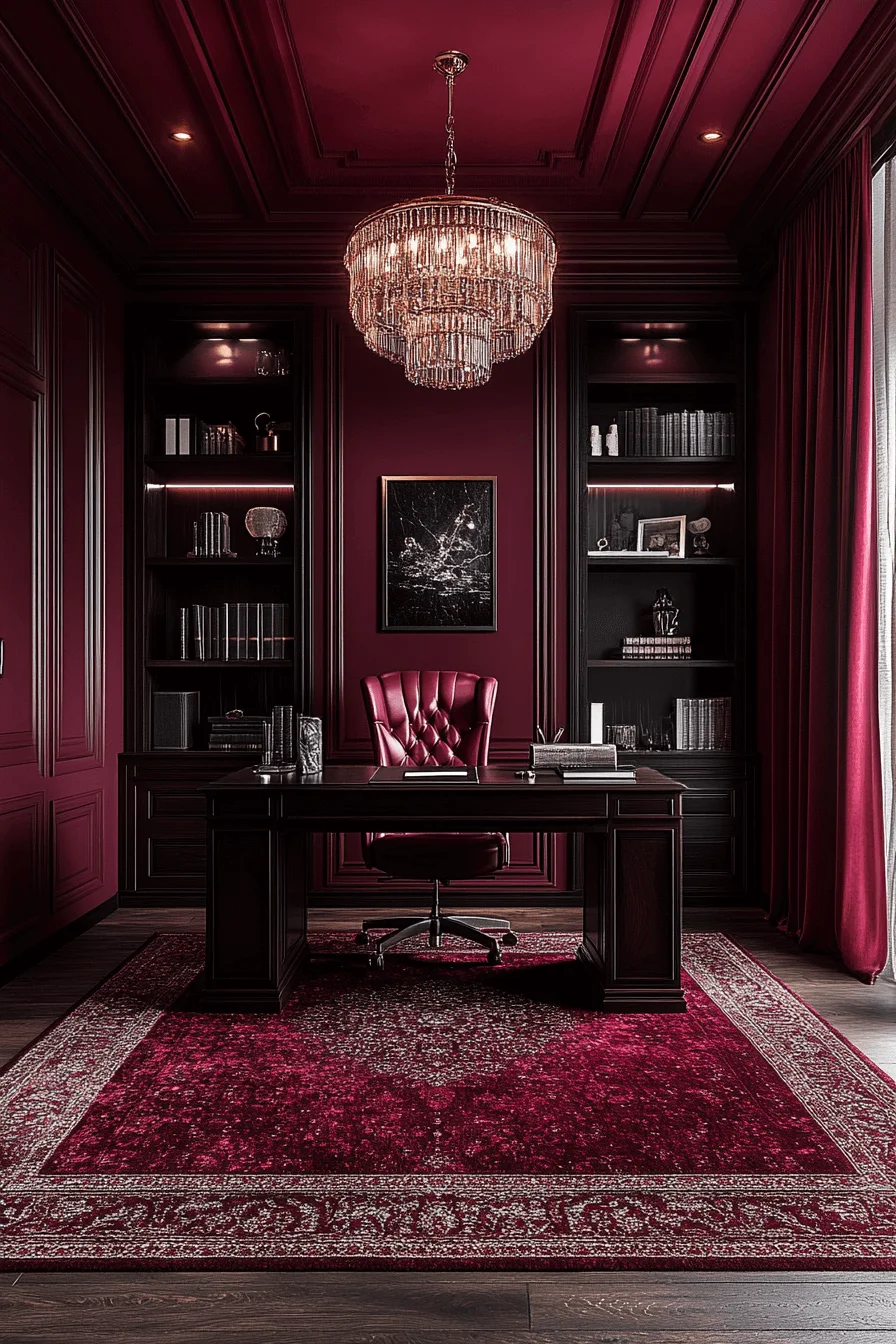 moody office burgundy