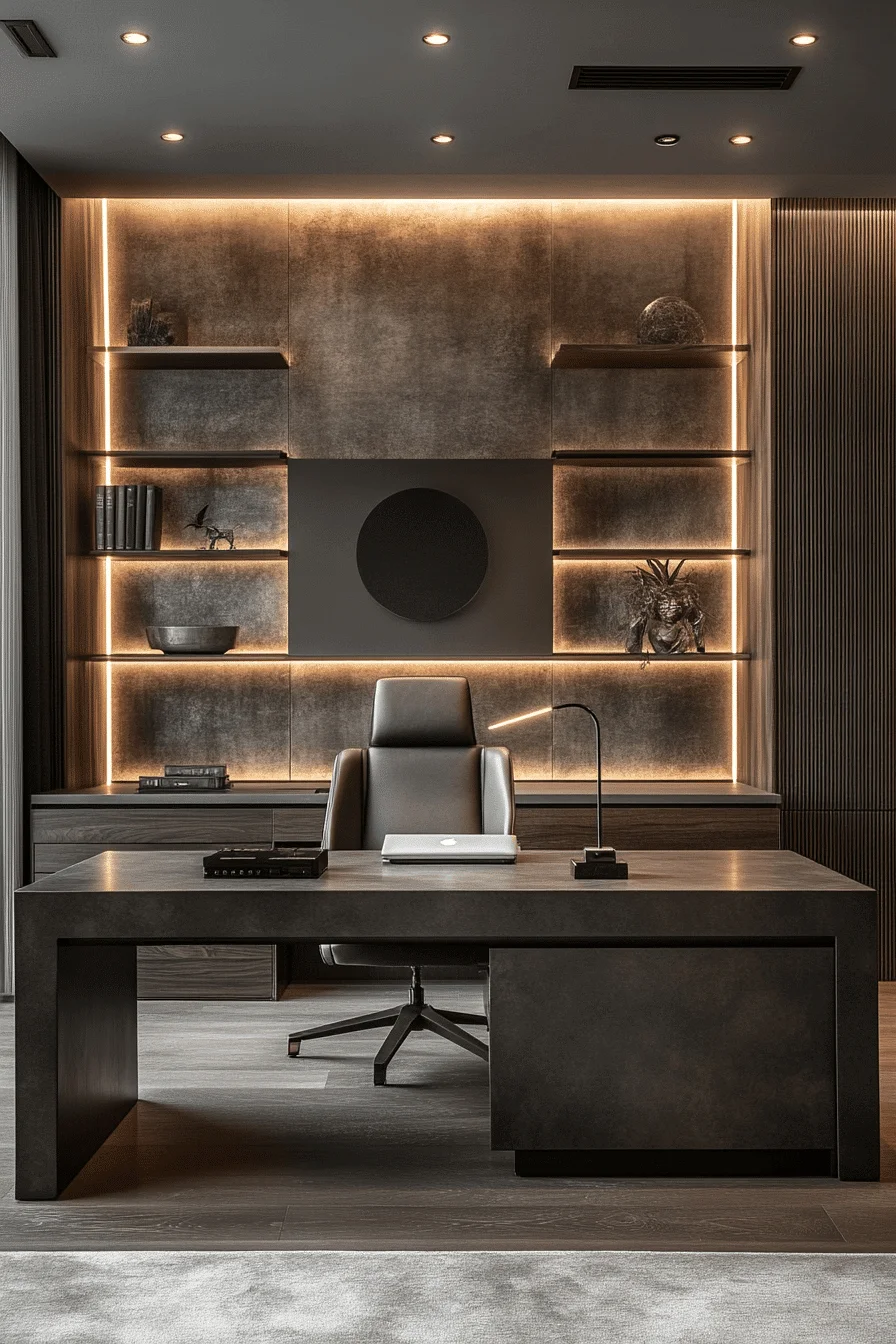 moody office smoky grey