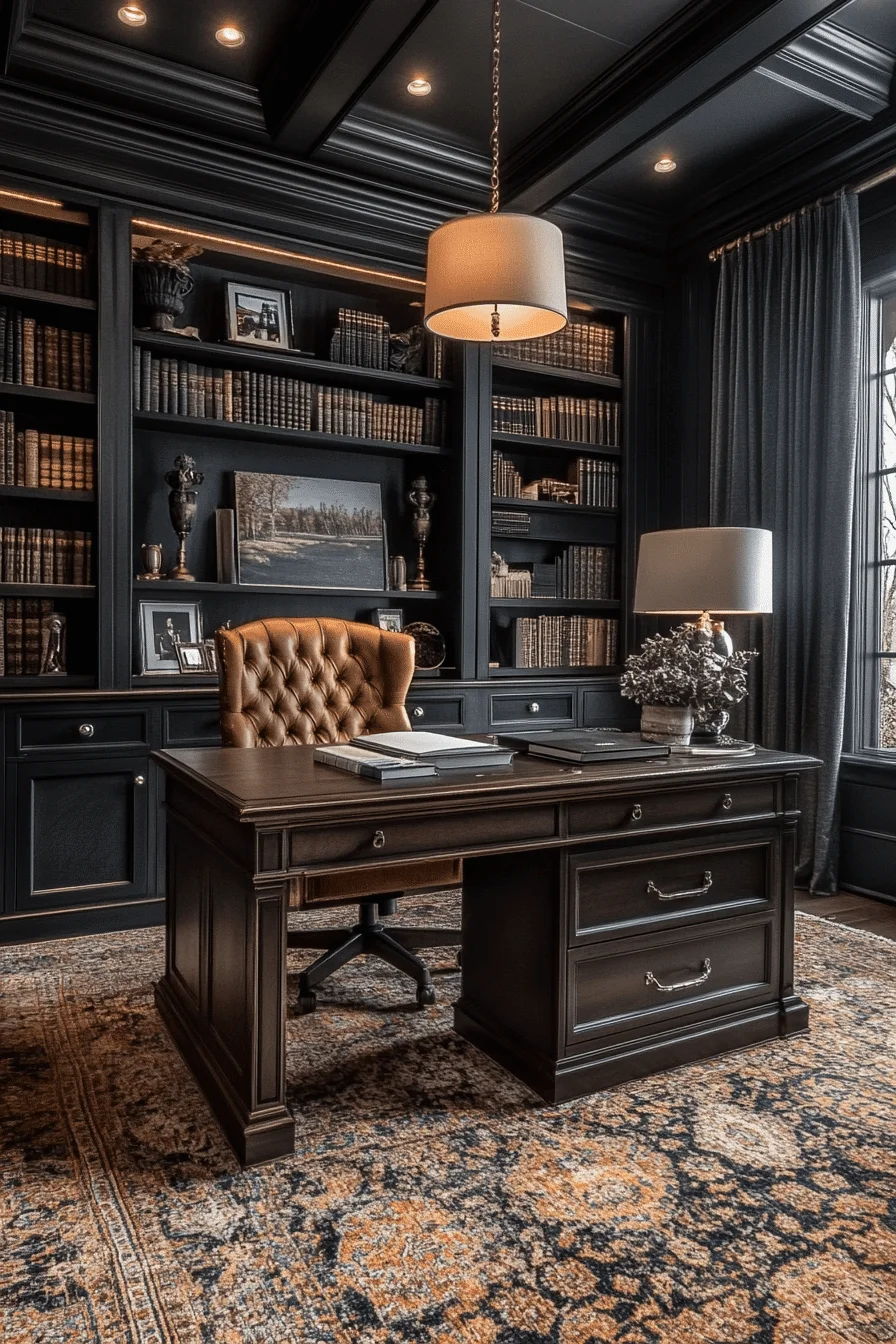 moody office dark olive