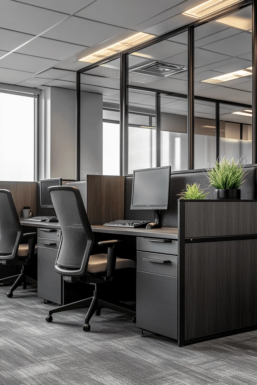 moody office charcoal chic