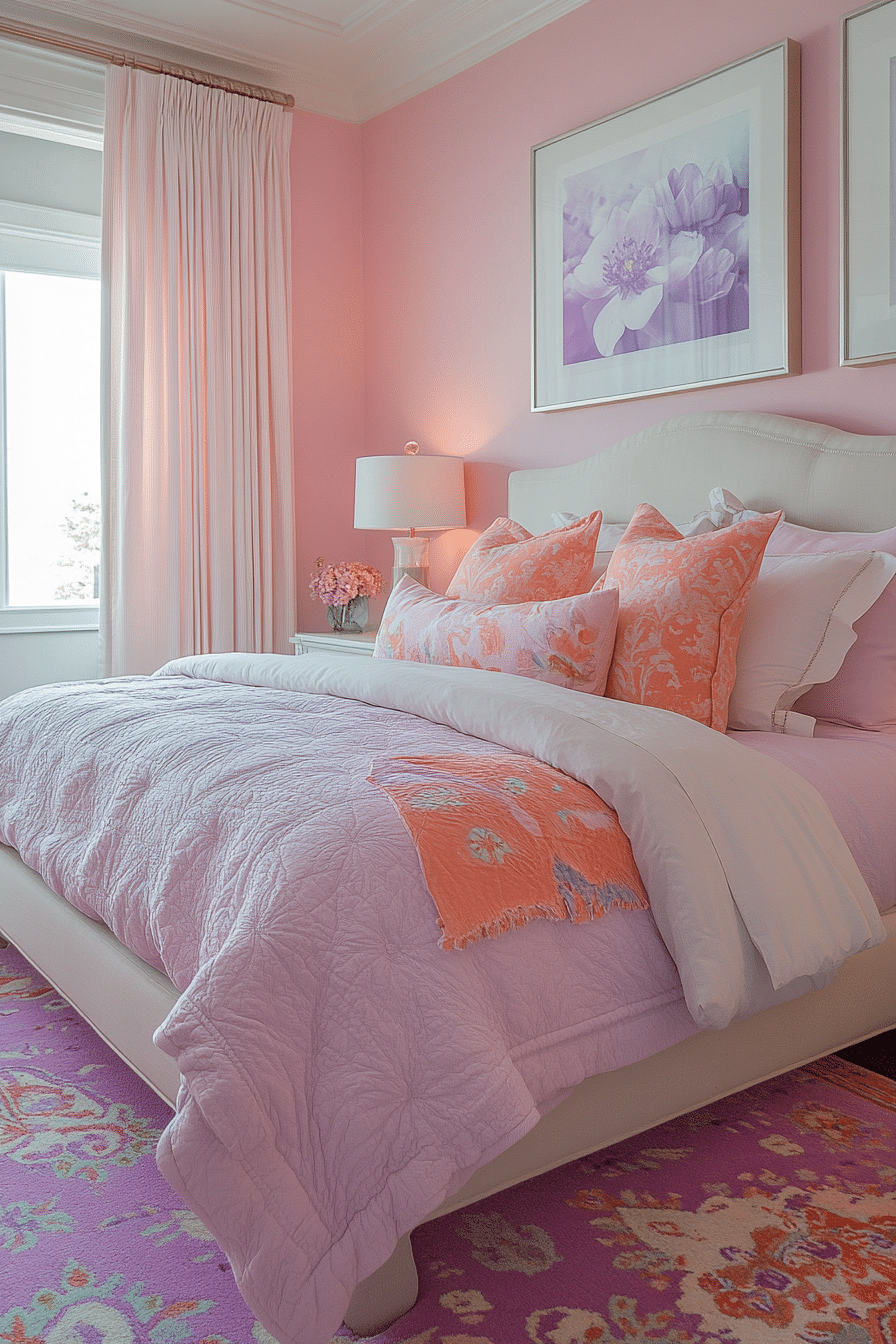 colorful minimalist bedroom