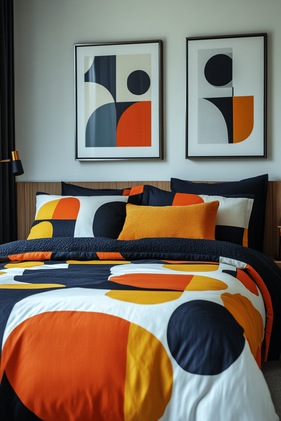 colorful minimalist bedroom