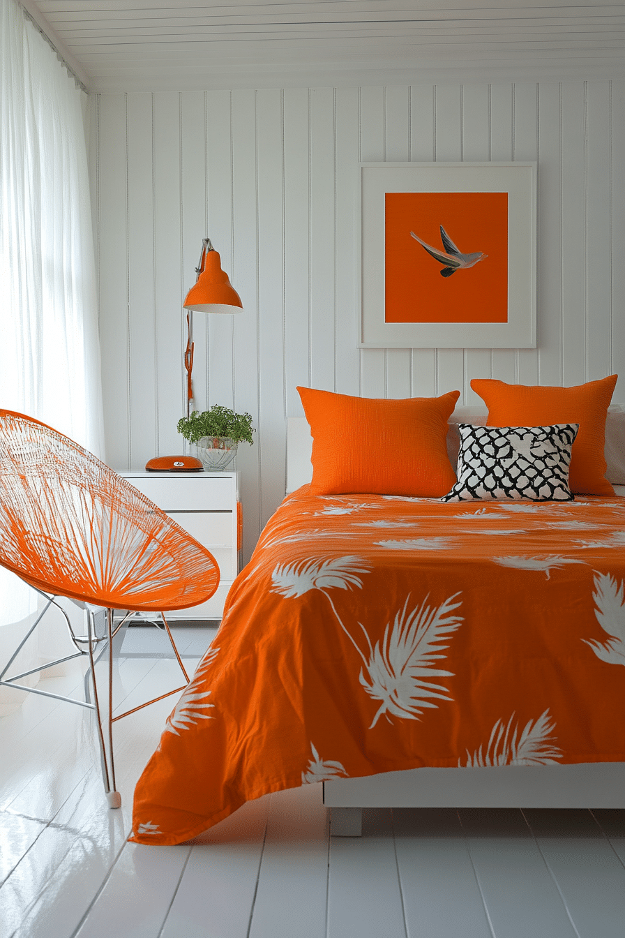 colorful minimalist bedroom