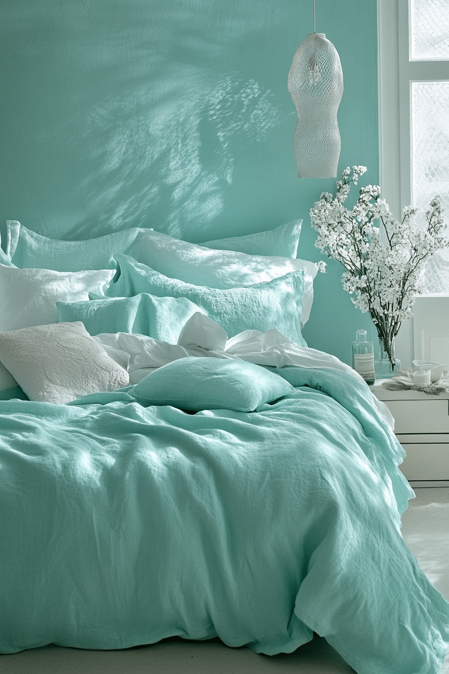 colorful minimalist bedroom