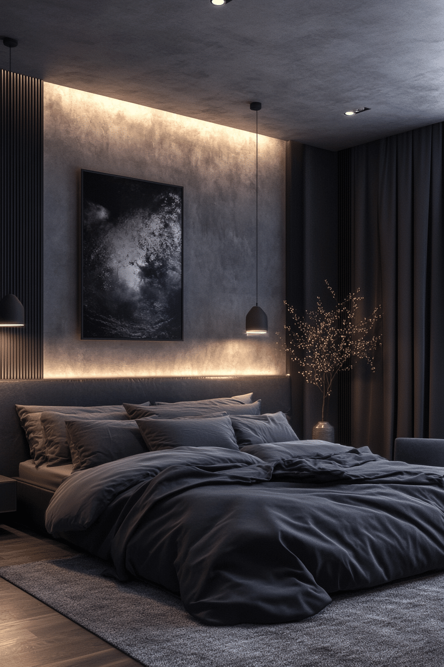 colorful minimalist bedroom