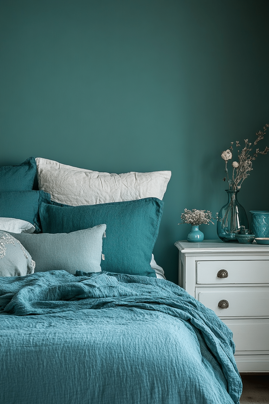 colorful minimalist bedroom