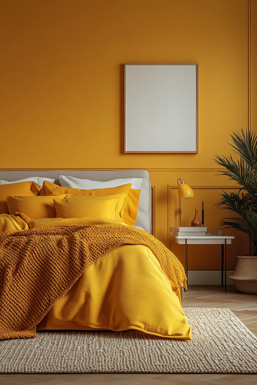 colorful minimalist bedroom