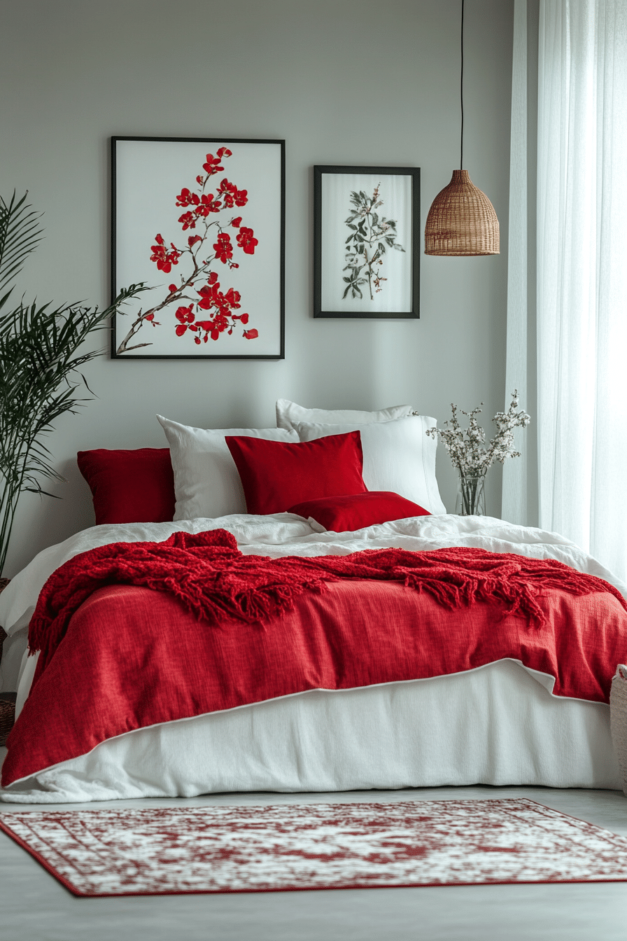 colorful minimalist bedroom