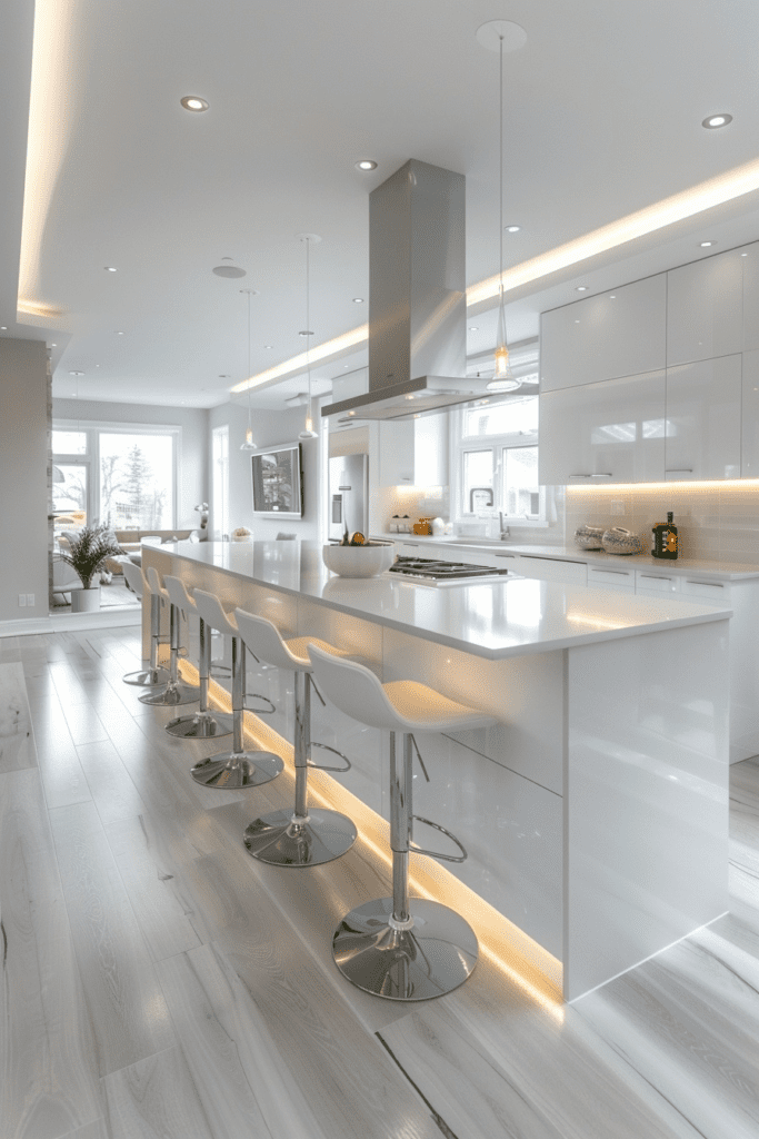 Serene All-White Kitchens