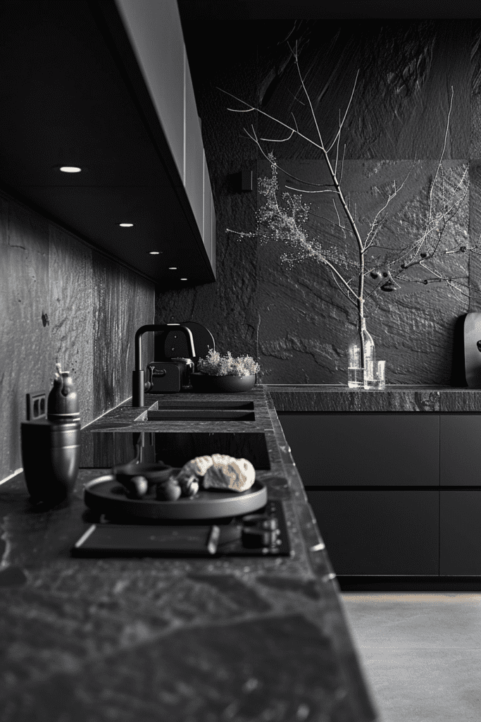 All-Black Sophisticated Kitchens