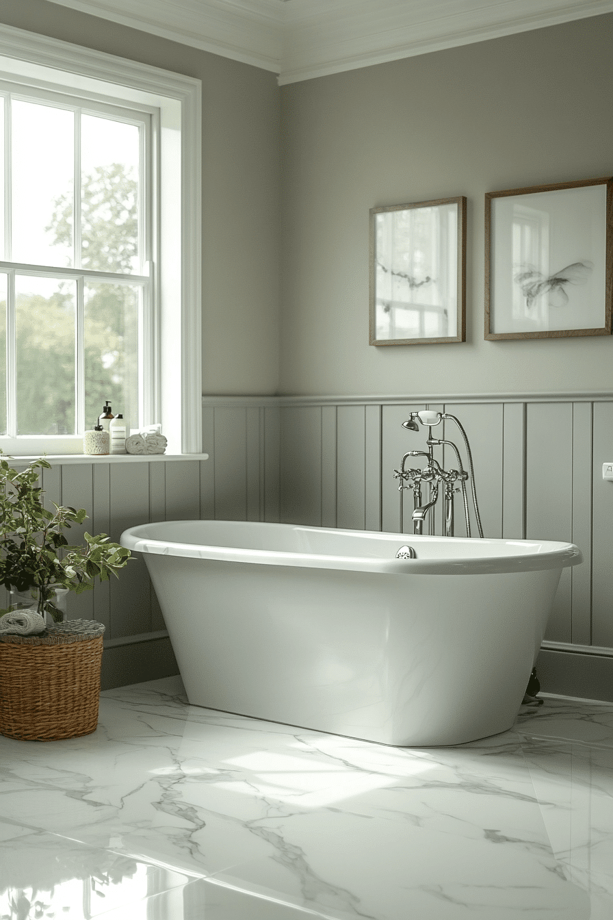 grey and white bathroom elegance