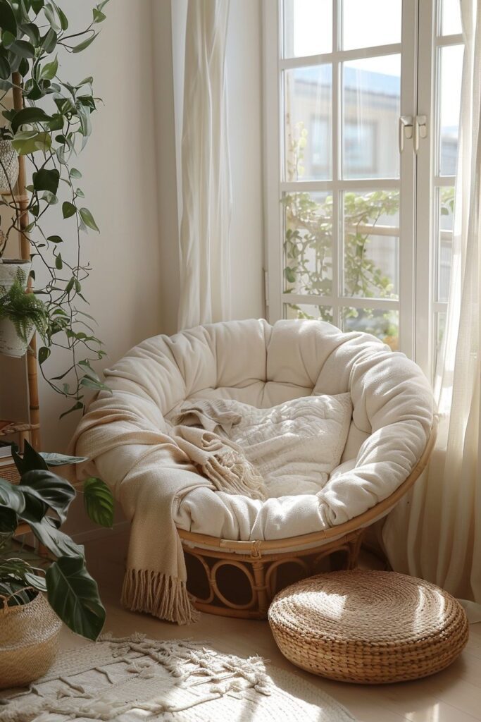 Peaceful Scandi Boho Reading Corner