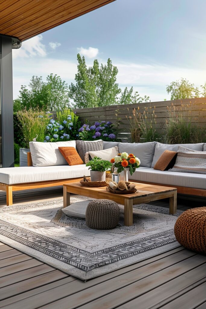 Contemporary Scandi Boho Patio Layouts