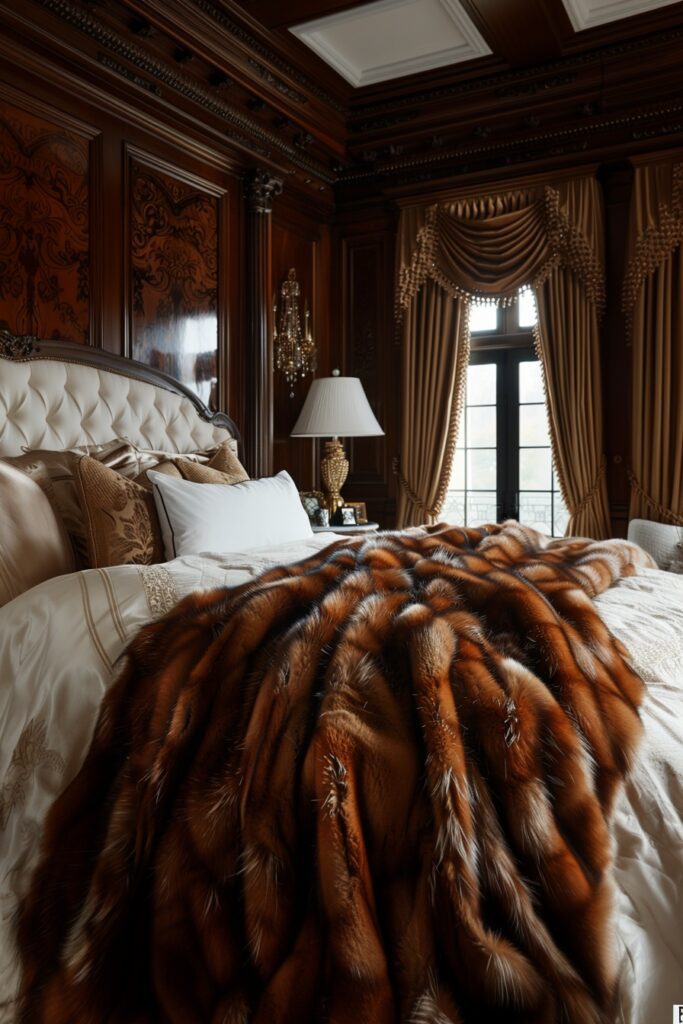 Elegant Faux Fur Accents for Glam Bedrooms