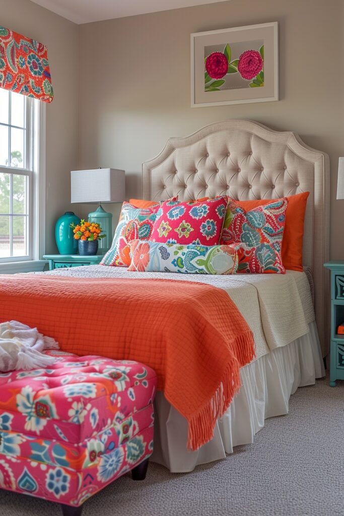 Beige with Bold Color Pops