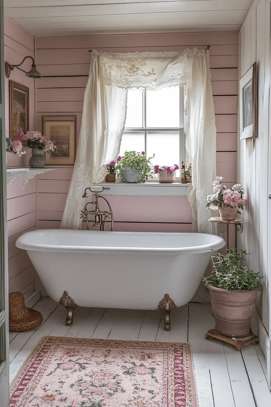Small Bathroom With Tub And Shower Combo Farmhouse