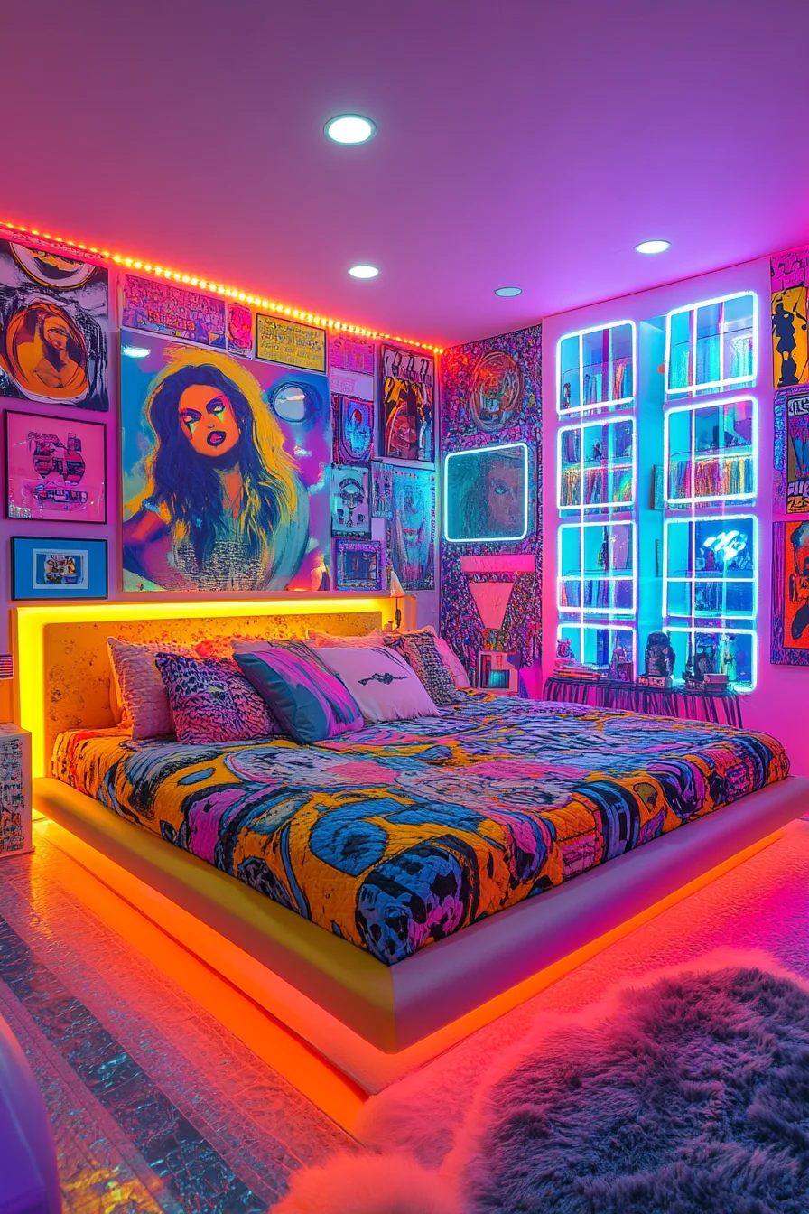 1980s Neon Retro Bedroom 1980s Neon Retro Bedroom