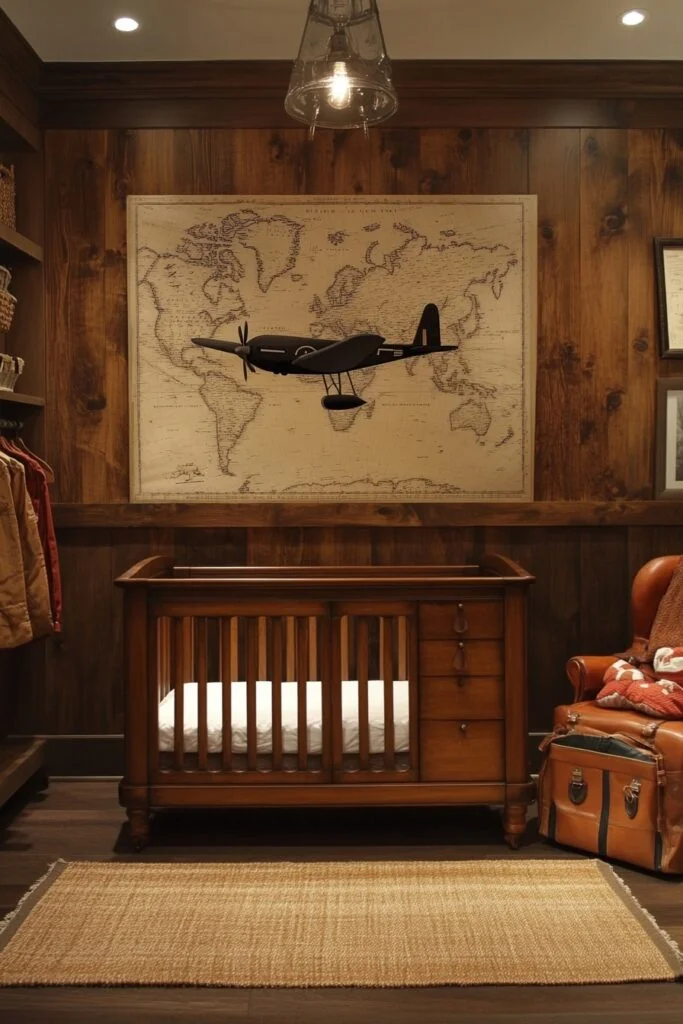 Vintage Aviation Baby Room