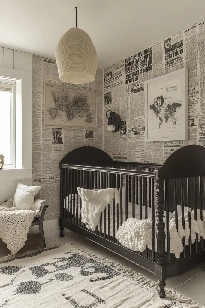 Vintage Newspaper Nursery Room
