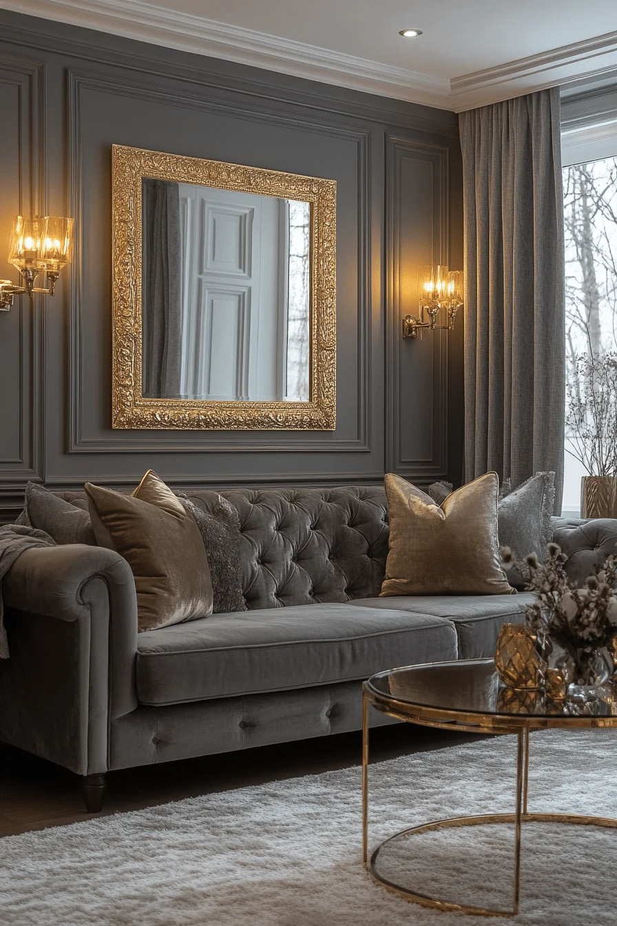 grey sofa decor