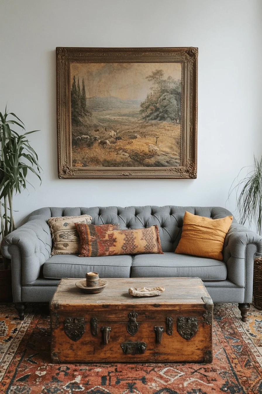 grey sofa decor