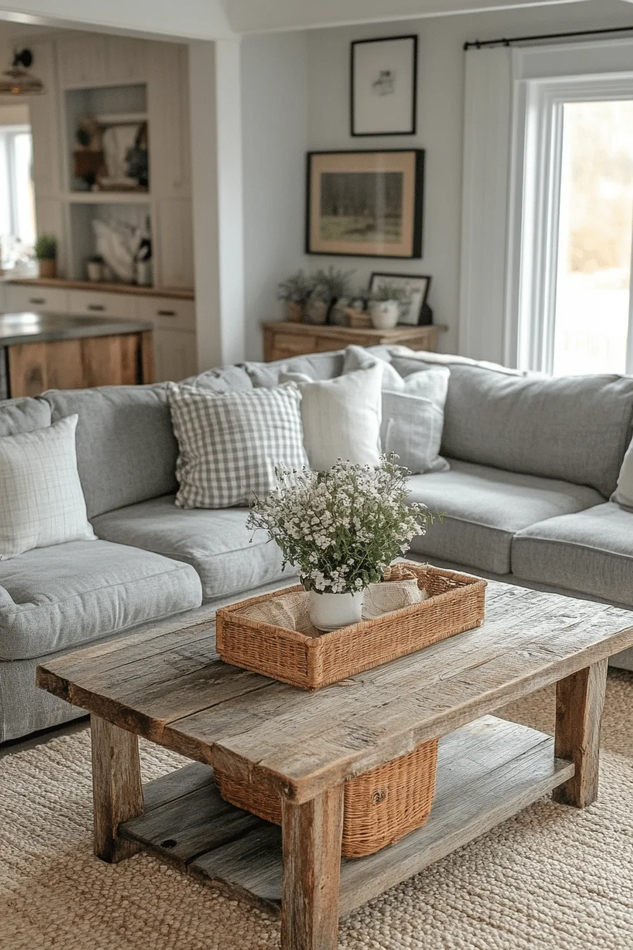 grey sofa decor