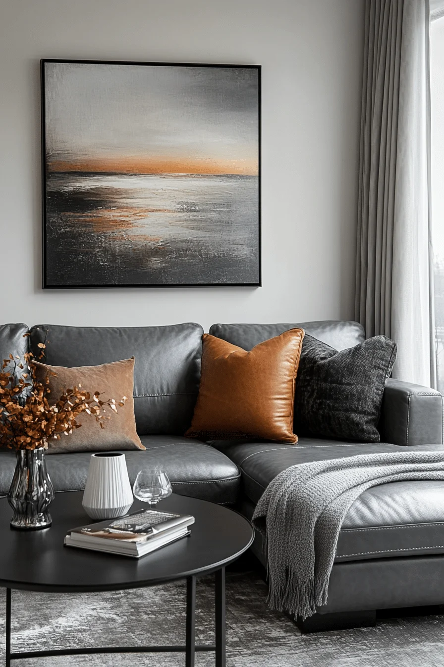 grey sofa decor